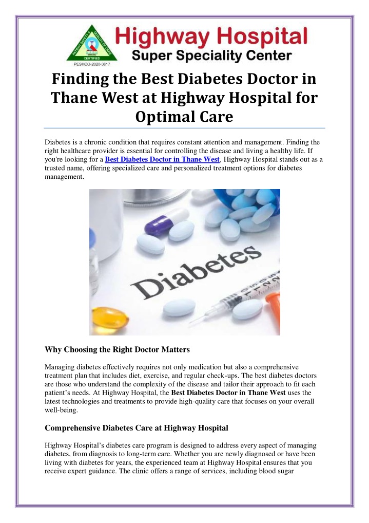 finding the best diabetes doctor in thane west