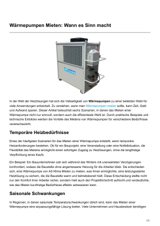 Wärmepumpen Mieten Wann es Sinnmacht