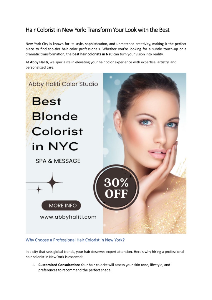 hair colorist in new york transform your look