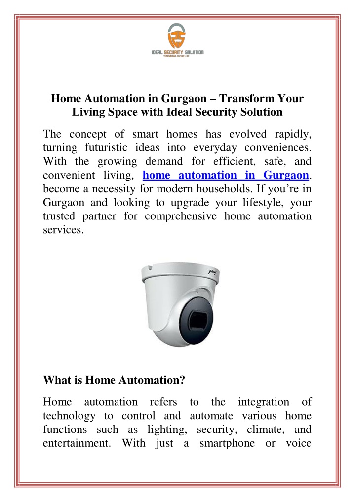 home automation in gurgaon transform your living