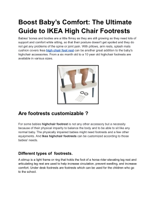 Boost Baby’s Comfort_ The Ultimate Guide to IKEA High Chair Footrests