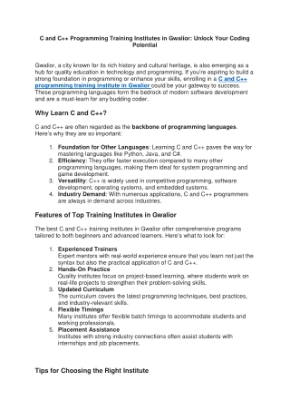c and c programming training institutes