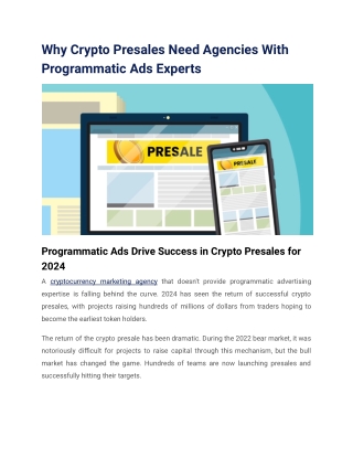 Why Crypto Presales Need Agencies With Programmatic Ads Experts