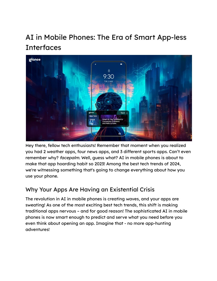 ai in mobile phones the era of smart app less