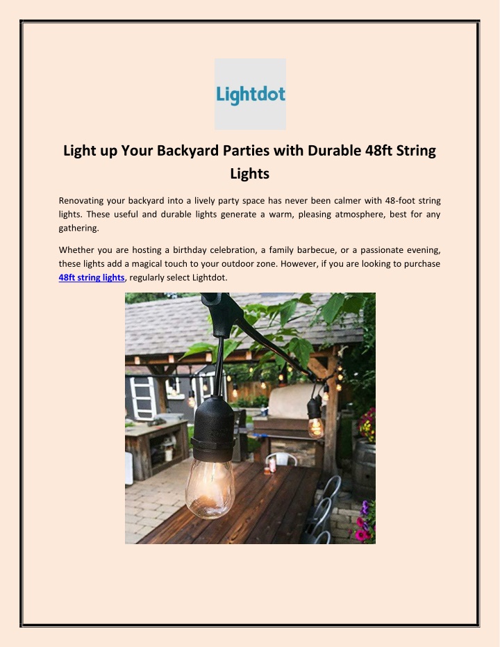 light up your backyard parties with durable 48ft