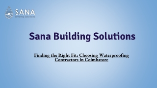 Waterproofing Contractors in Coimbatore - Sana Building Solution