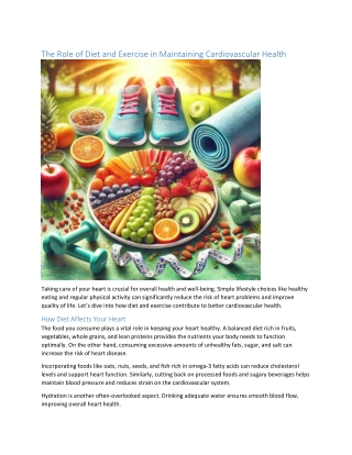 the role of diet and exercise in maintaining