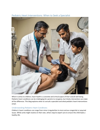 pediatric heart interventions when to seek