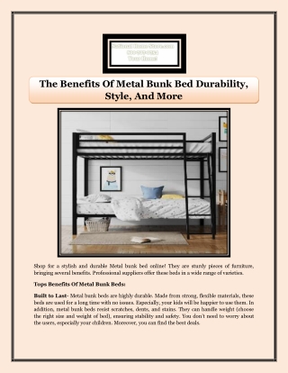 The Benefits Of Metal Bunk Bed Durability Style And More