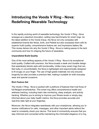 Introducing the Voods V Ring - Nova_ Redefining Wearable Technology