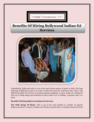 Benefits Of Hiring Bollywood Indian DJ Services