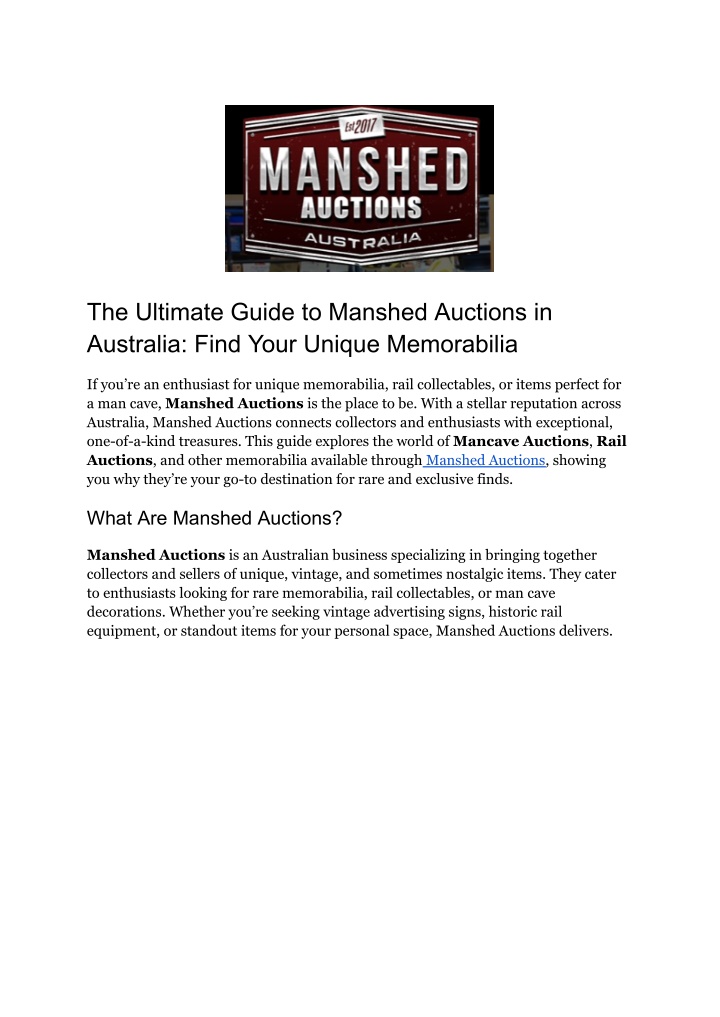 the ultimate guide to manshed auctions