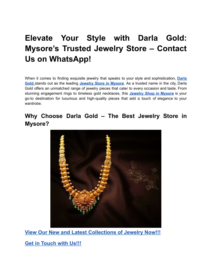 elevate mysore s trusted jewelry store contact