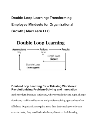 double loop learning transforming