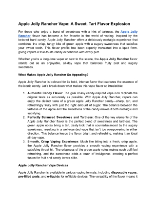 apple jolly rancher vape a sweet tart flavor