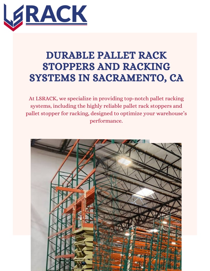 durable pallet rack stoppers and racking systems