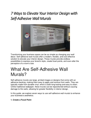 7 Ways to Elevate Your Interior Design with Self-Adhesive Wall Murals