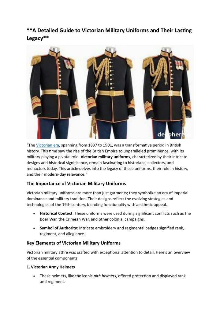 a detailed guide to victorian military uniforms