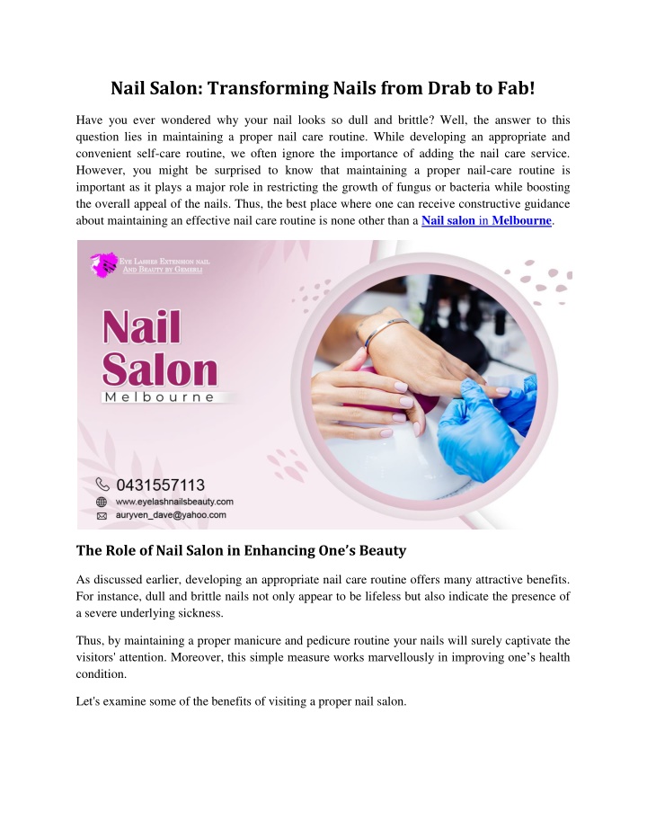 nail salon transforming nails from drab to fab