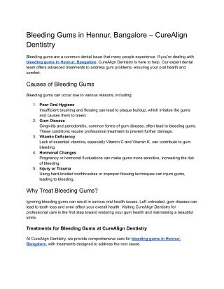 bleeding gums in hennur bangalore curealign
