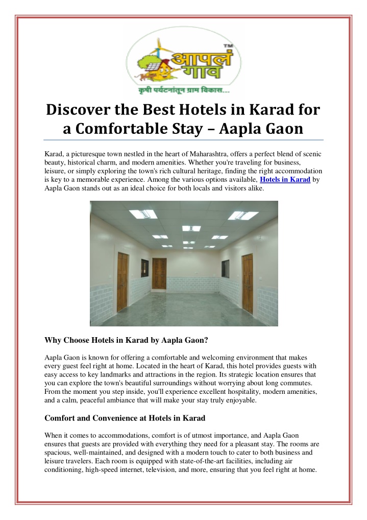 discover the best hotels in karad