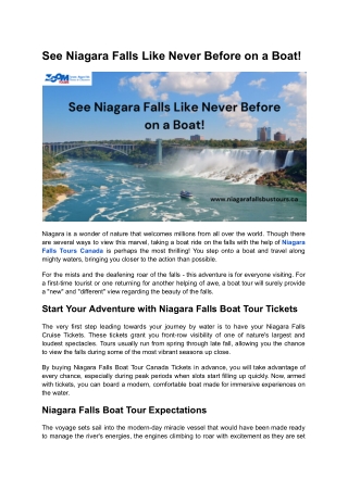 See Niagara Falls Like Never Before on a Boat!