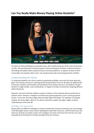 can you really make money playing online roulette