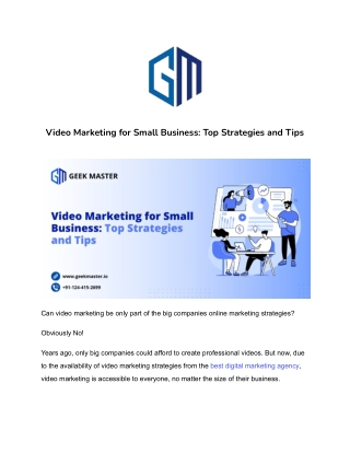 Video Marketing for Small Business