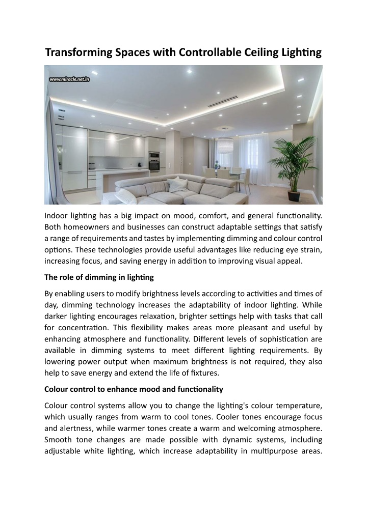 transforming spaces with controllable ceiling