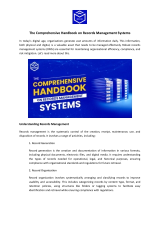 Comprehensive Guide to Records Management Systems | Dox and Box