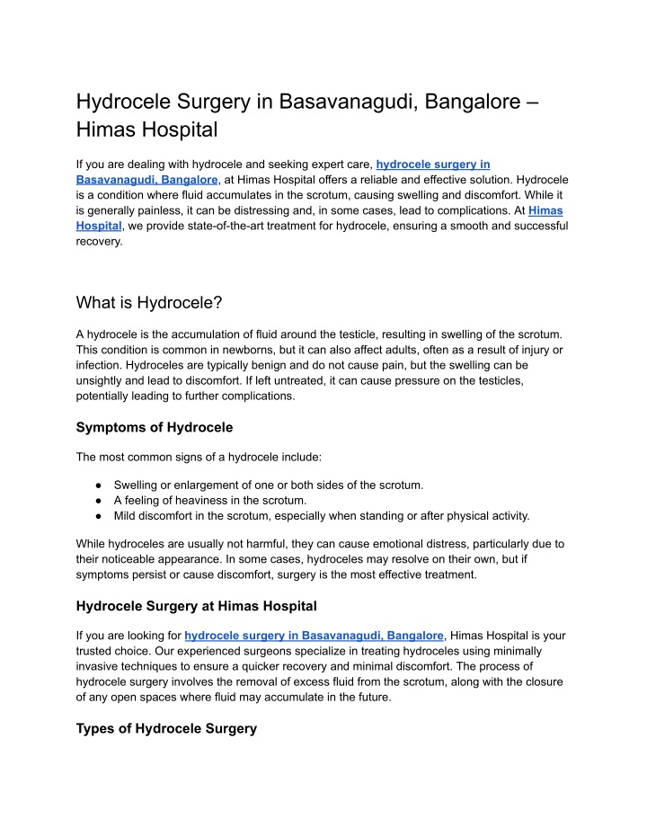 hydrocele surgery in basavanagudi bangalore himas