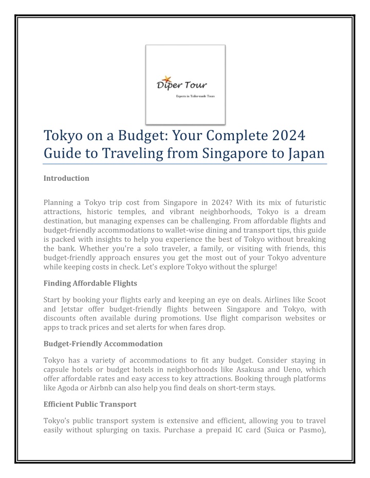 tokyo on a budget your complete 2024 guide