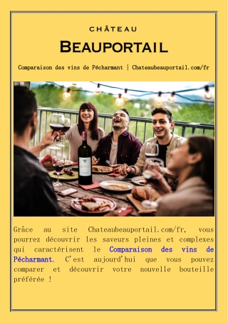 Comparaison des vins de Pécharmant  Chateaubeauportail.comfr