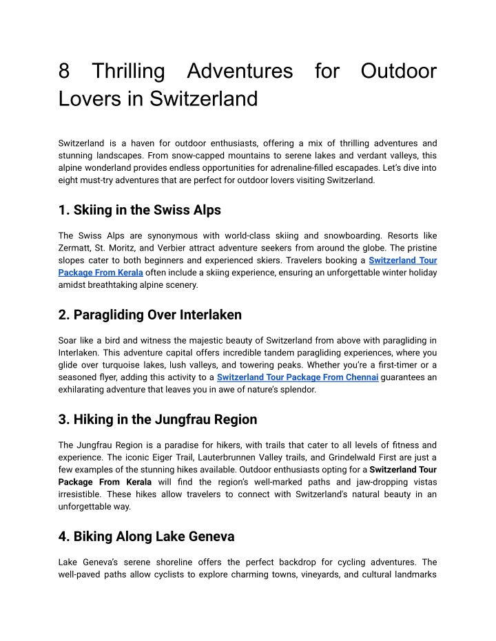 8 lovers in switzerland