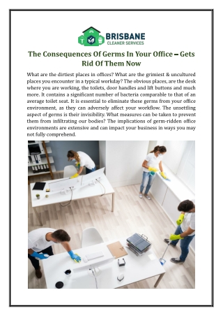 The Consequences Of Germs In Your Office – Gets Rid Of Them Now