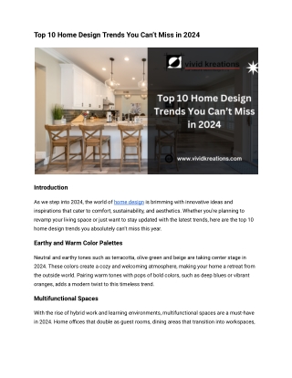 Top 10 Home Design Trends You Can’t Miss in 2024