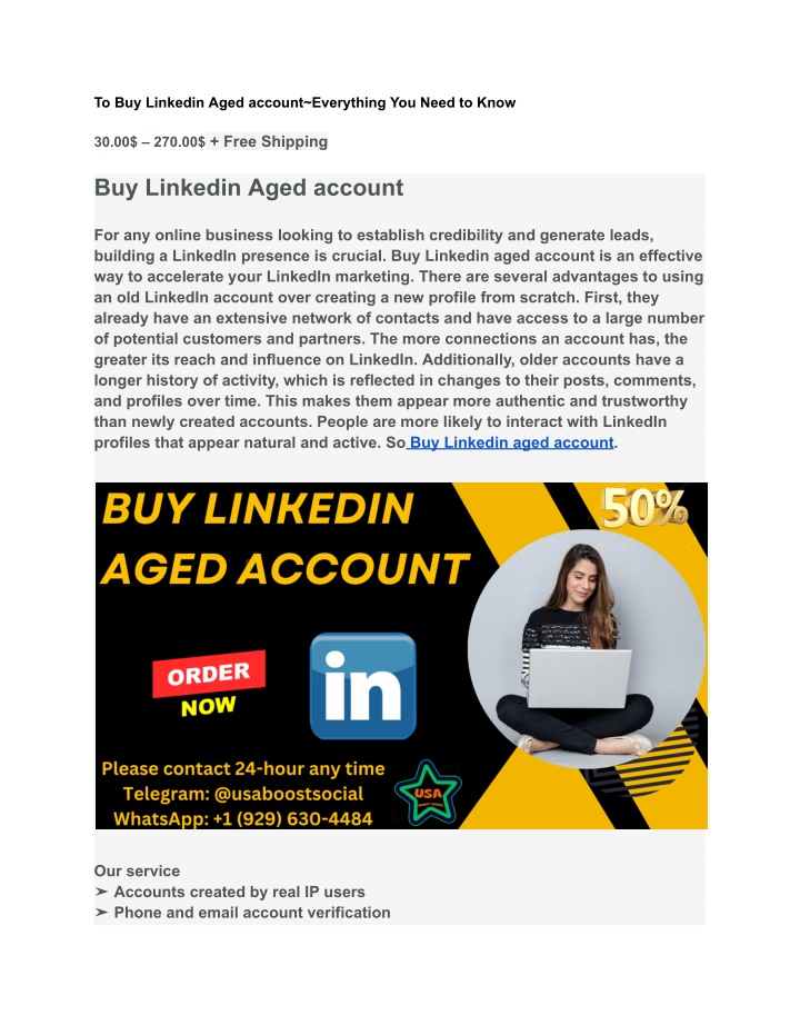 to buy linkedin aged account everything you need