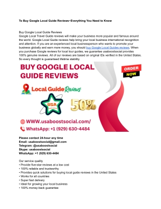 To Buy Google Local Guide Reviews~Everything You Need to Know