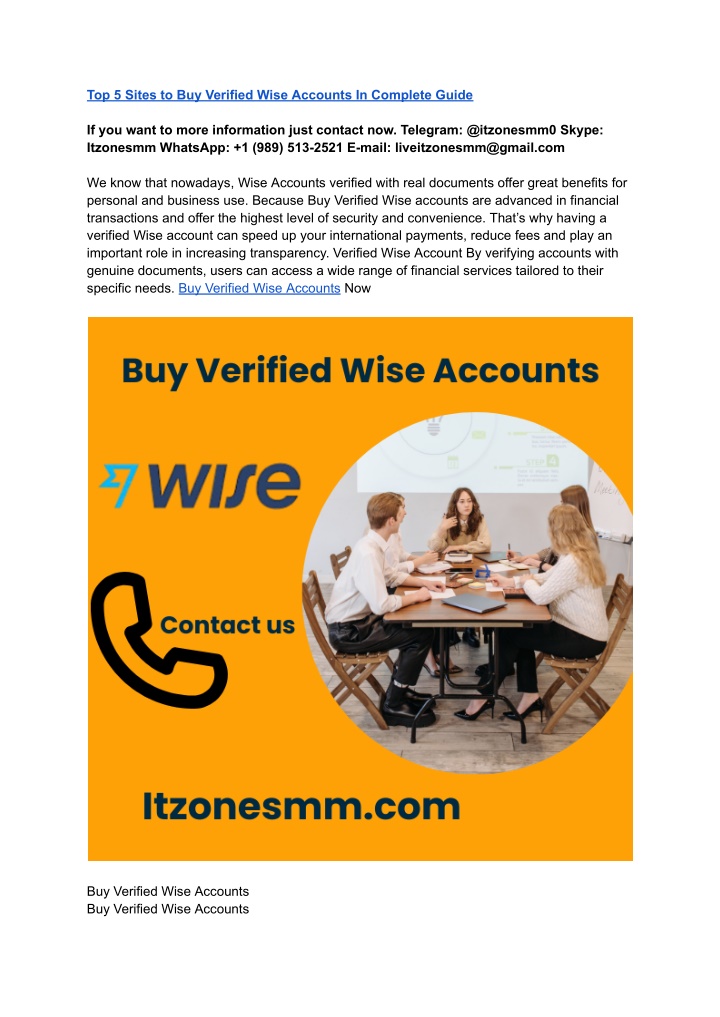 top 5 sites to buy verified wise accounts