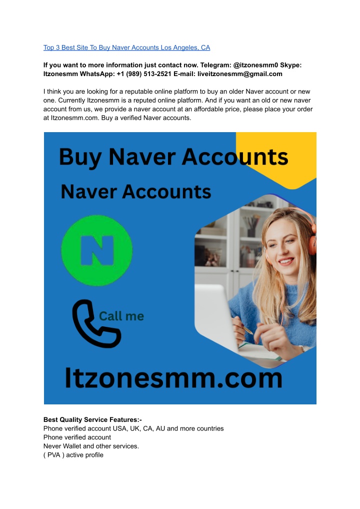 top 3 best site to buy naver accounts los angeles