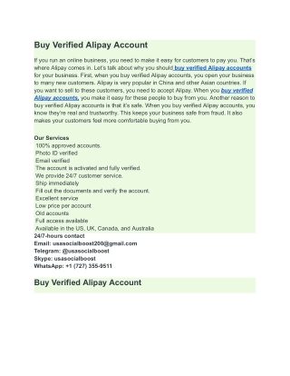 Buy Verified Alipay Account