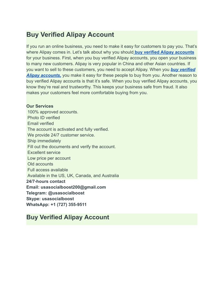 buy verified alipay account