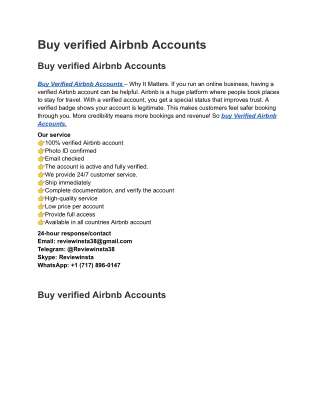 Buy verified Airbnb Accounts