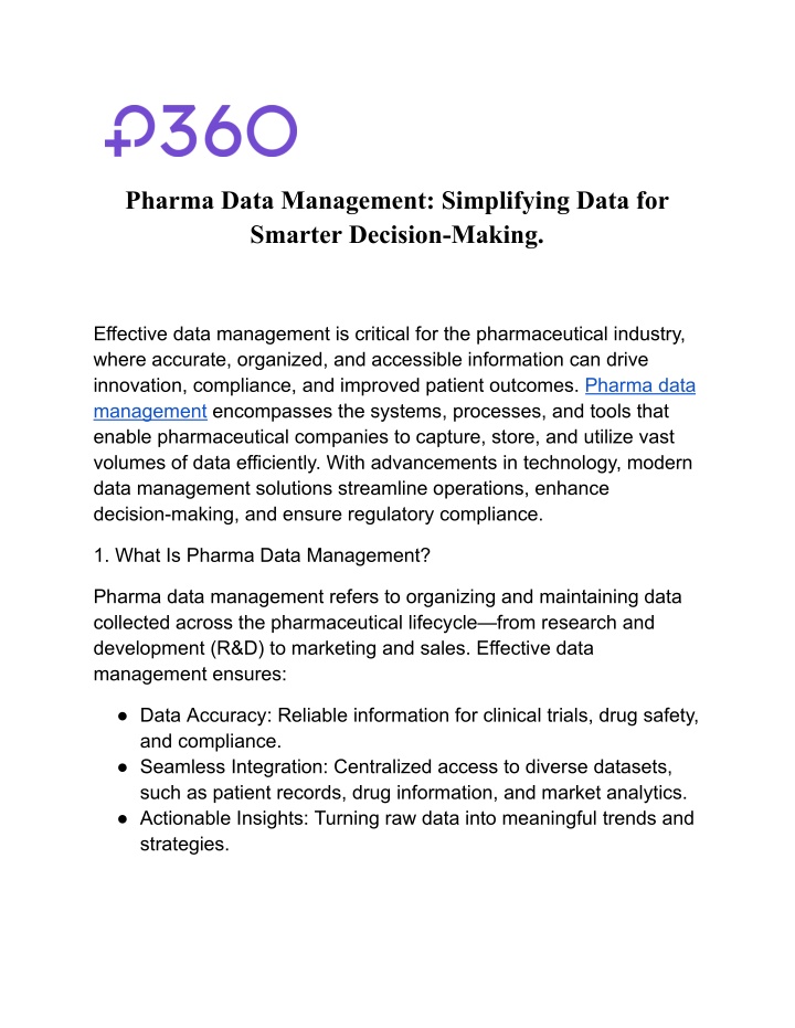 pharma data management simplifying data