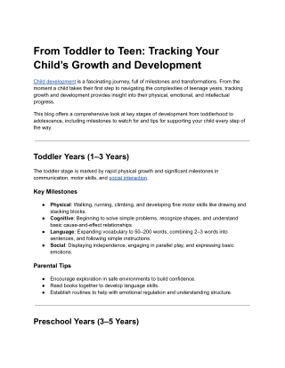 From Toddler to Teen_ Tracking Your Child’s Growth and Development