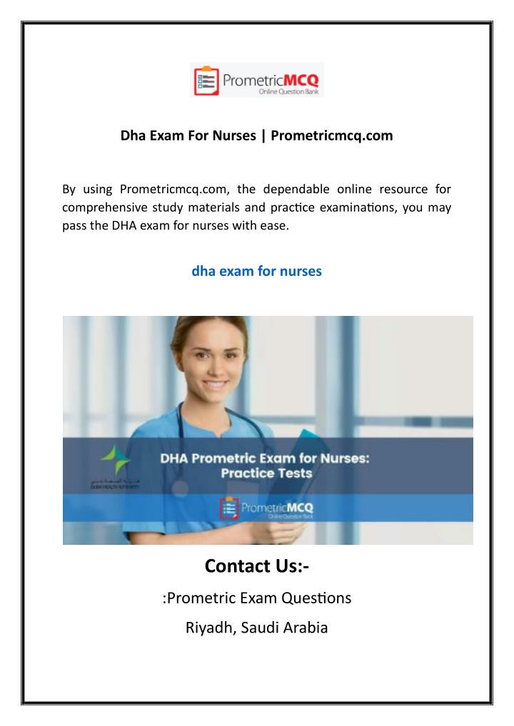 dha exam for nurses prometricmcq com