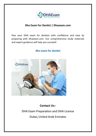 Dha Exam For Dentist  Dhaexam