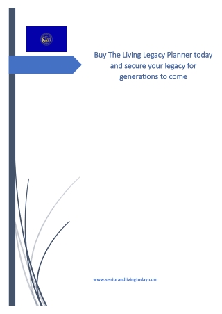 Buy The Living Legacy Planner today and secure your legacy for generations to come