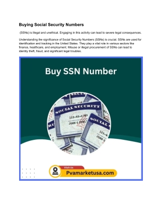 buying social security numbers
