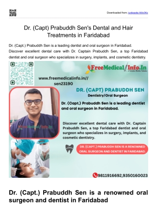 Dr. (Capt) Prabuddh Sen's Dental and Hair Treatments in Faridabad